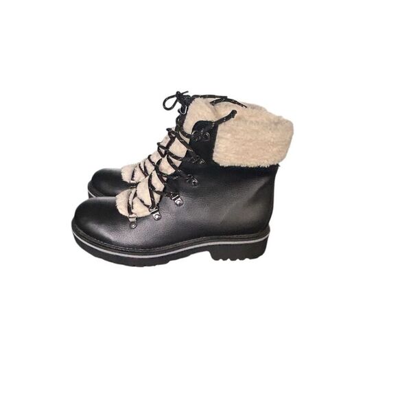 NWOB Tommy Hilfiger Ron 2 Faux Fur Lace Up Boots Black 10 M